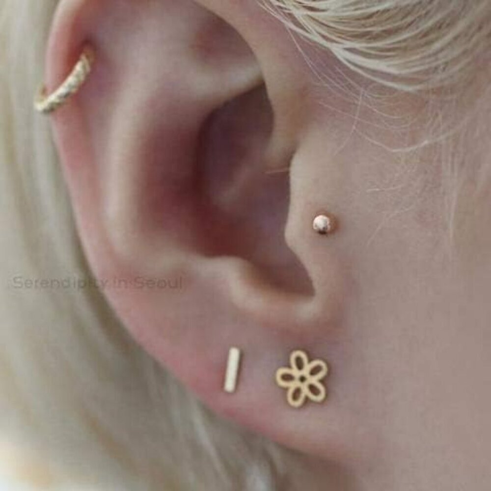 925 Sterling Silver Stud Earrings for Women, 4 Pairs 14K White Gold Plated Hypoa - Picture 5 of 6